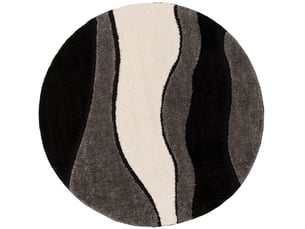 Tapis en polypropylène grisnoir, 122 cm