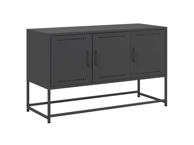  Meuble tv - banc tv - meuble de rangement noir 100,5x39x60,5 cm acier  - Conforama A