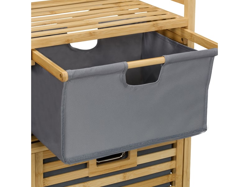  Meuble à linge pratique pour trier votre linge 80 x 30 x 70 cm en bois marron 13_0016775  - Conforama D