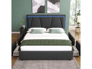 Lit 2 places 140x200 cm    coloris gris