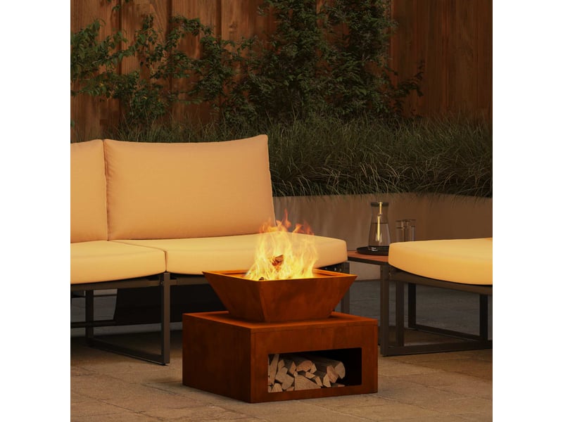  Brasero exterieur, foyer de cheminée rouillé 50x50x40 cm  - Conforama B