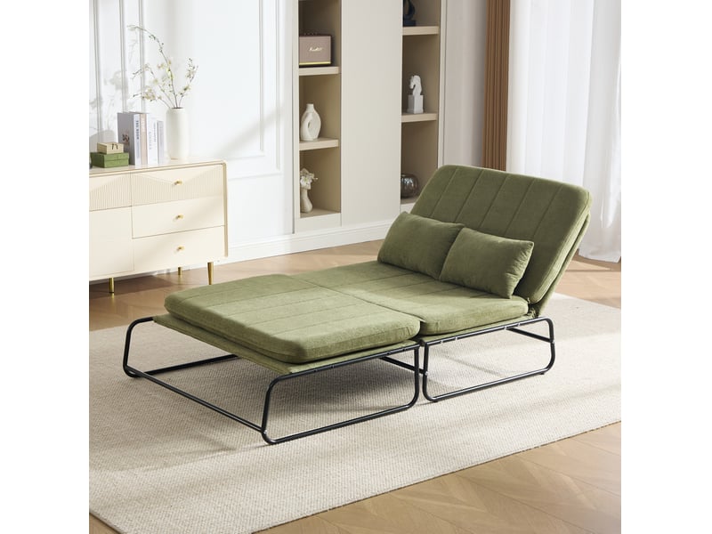  Canapé convertible 2 places 104x85x92 cm cadre en métal vert olive  - Conforama B