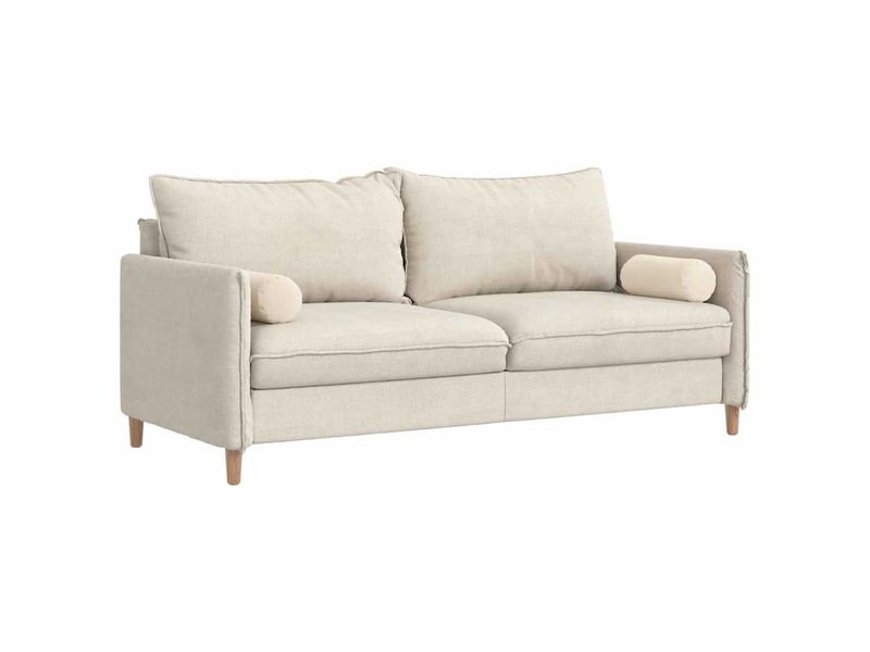  Lot de 2 coussins d'accent, coussins décoratifs, coussins lombaires beige ø 15 x 40 cm tissu en microfibre cf56714  - Conforama C