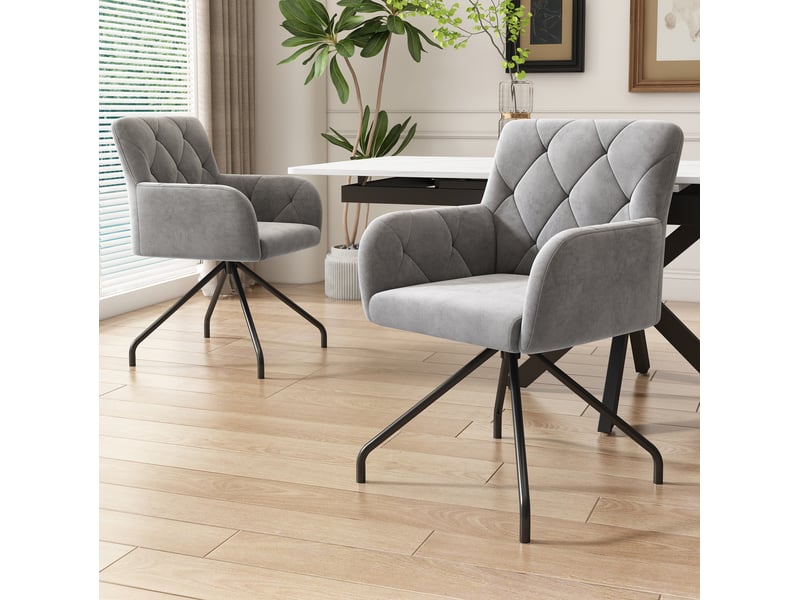  Canapé droit 2 pl 178x86x70 cm, assise généreuse, sans montage, meuble salon et meuble bureau, revêtement velours côtelé gris  - Conforama B