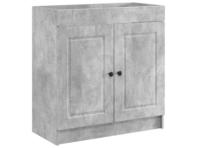  Armoire sous évier de salle de bain, meuble de rangement gris béton shl3086  - Conforama A