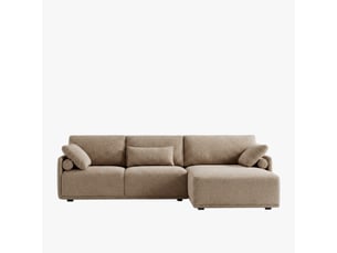 Canapé d'angle en tissu beige - angle droit
