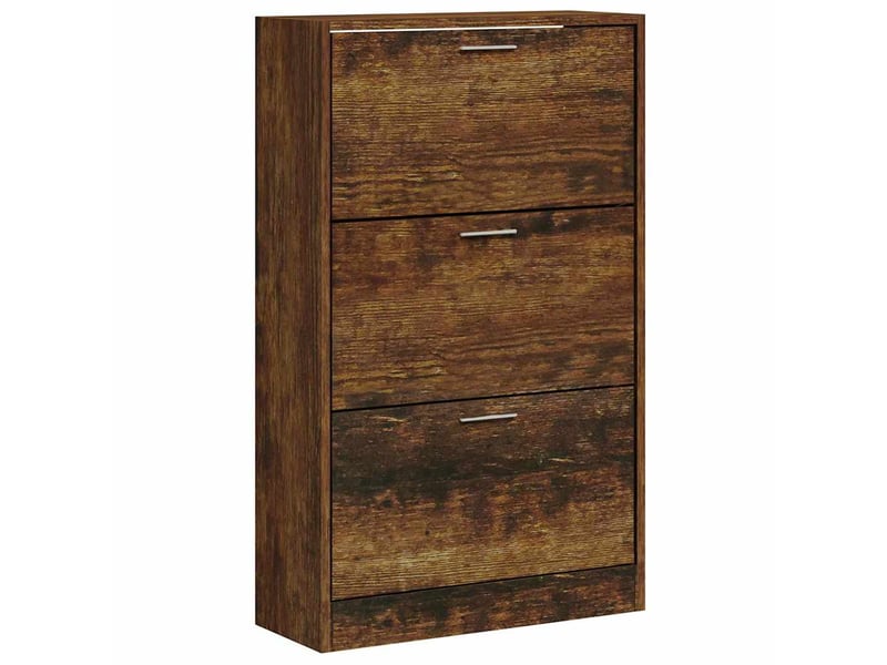  Meuble à chaussure | armoire à chaussures chêne fumé 63x24x103 cm bois d'ingénierie  - Conforama A