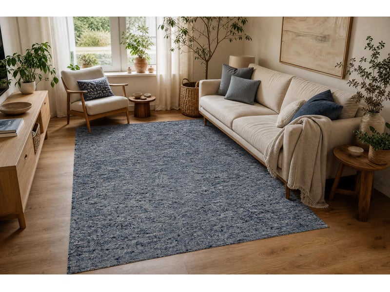  Tapis nepal aqua ii bleus mélange - laine, double face, naturel 120x170 cm  - Conforama D