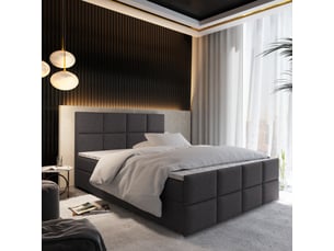 Lit avec rangement 160x200 cm <strong>MASSENO</strong> <strong></strong> coloris gris