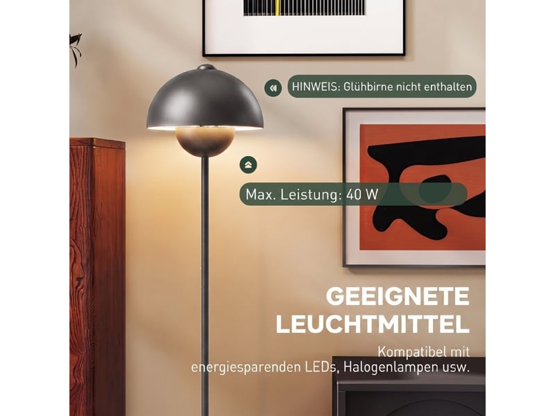  Lampadaire 30x155 cm interrupteur au pied métal gris  - Conforama D