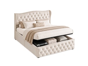 Lit coffre 140x200 cm LYCHOEEY coloris beige