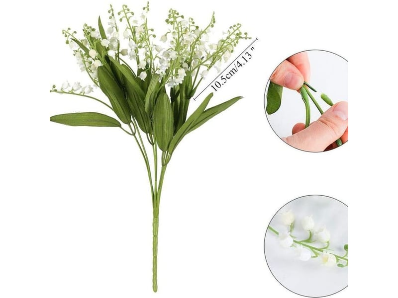  Lot de 3 fleurs artificielles blanches pour intérieur et extérieur (klb)-aquaforge  - Conforama B
