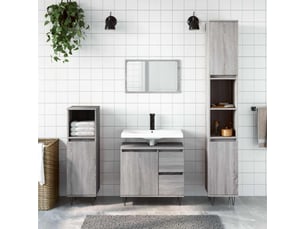 Amoire de salle de bain, meuble de rangement sonoma gris 65x33x60 cm bois d'ingénierie