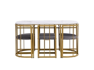 Ensemble table rectangulaire 0 banc(s) 6 chaise(s) 0 tabouret(s) inclu(s) MEUBLIV