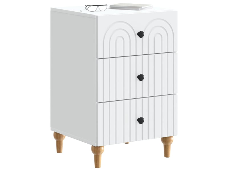  Table de chevet blanc 43 x 41 x 66,5 cm bois d'ingénierie  - Conforama A