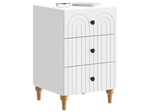 Table de chevet blanc 43 x 41 x 66,5 cm bois d'ingénierie