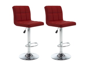 Lot de 2 tabouret de bar, chaise de bar rouge bordeaux similicuir shl69863