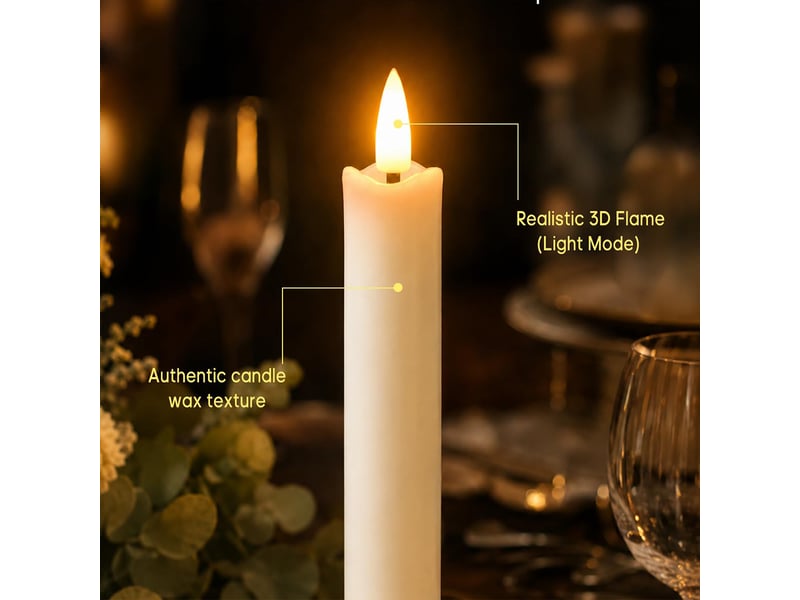  Bougies led rechargeables avec télécommande, couleur ivoire –  blanc  - Conforama B