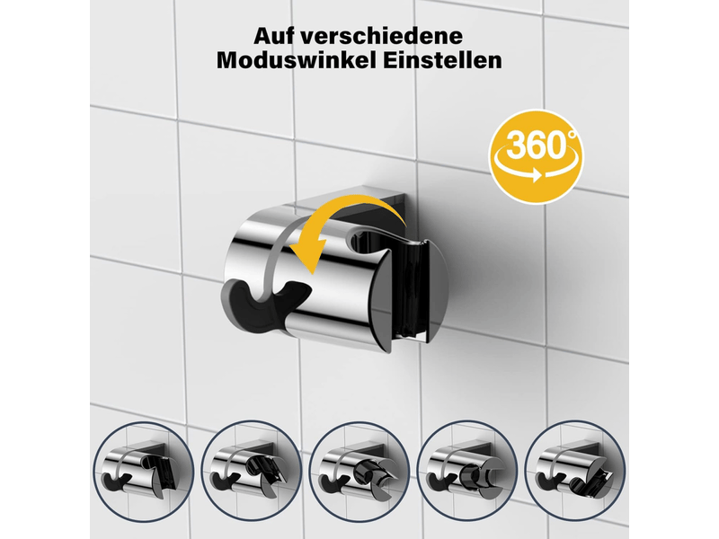  Support de pommeau de douche avec matériel de fixation, support de douche avec vis, chromé, compatible avec la plupart des tuyaux de douche  - Conforama C