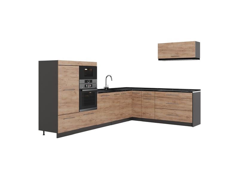 Vicco cuisine en angle, chêne de force doréanthracite, 327 x 227 cm, pt anthracite - Conforama A