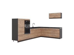 Vicco cuisine en angle, chêne de force doréanthracite, 327 x 227 cm, pt anthracite