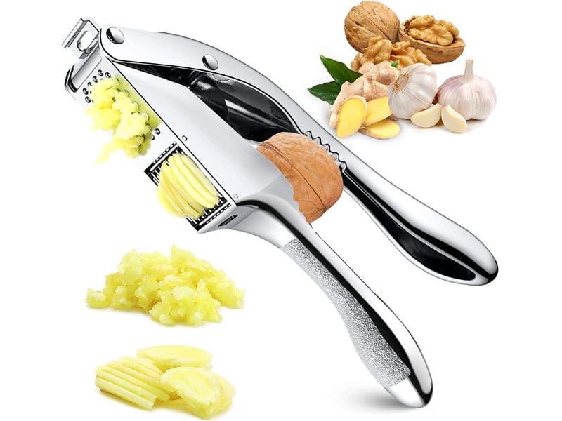  2 en 1 presse ail inox professionnel, presse-ail manuel poignée antidérapante, lave-vaisselle ecrase ail, avec epluche ail en silicone et brosse  - Conforama A