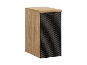 Ensemble de salle de bain yoka noir : meuble de rangement 30 cm + plan pour vasque
