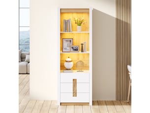Vitrine coloris blanc 3 étagère(s) <strong></strong> <strong></strong> - 63 cmx200 cm