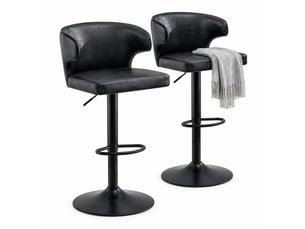 tabouret de bar assise réglable en hauteur HAVRYA - noir hauteur d'assise 61.5 cm vendu Par paire