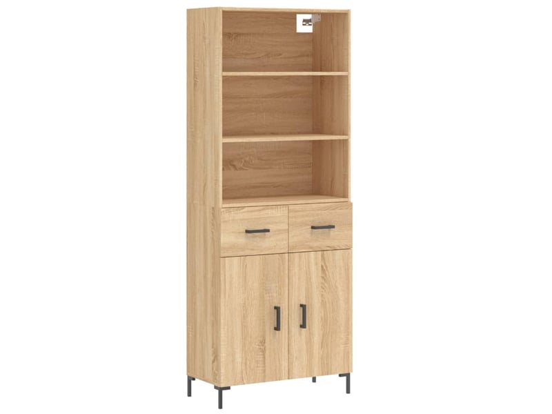  Buffet haut - bahut - meuble de rangement chêne sonoma 69,5x34x180 cm bois d'ingénierie  - Conforama A