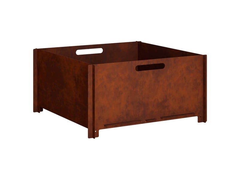 Brasero exterieur, foyer camping foyer de cheminée rouillé 60x60x30cm acier patiné shl5591  - Conforama A