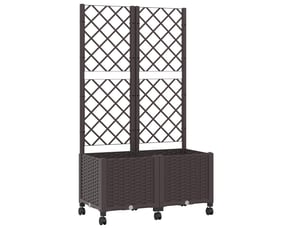 Jardinière - bac de jardin avec treillis et roues marron 80 x 40 x 146 cm pp