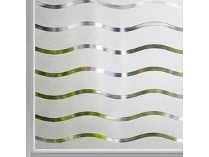 Film fenêtre dépoli 60x200cm | anti-uv & intimité sans adhésif | décoratif motif vagues pour maison, bureau et cuisine