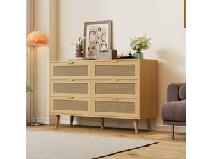 Commode 6 tiroir(s) LPOSPI coloris bois clair largeur 120 cm