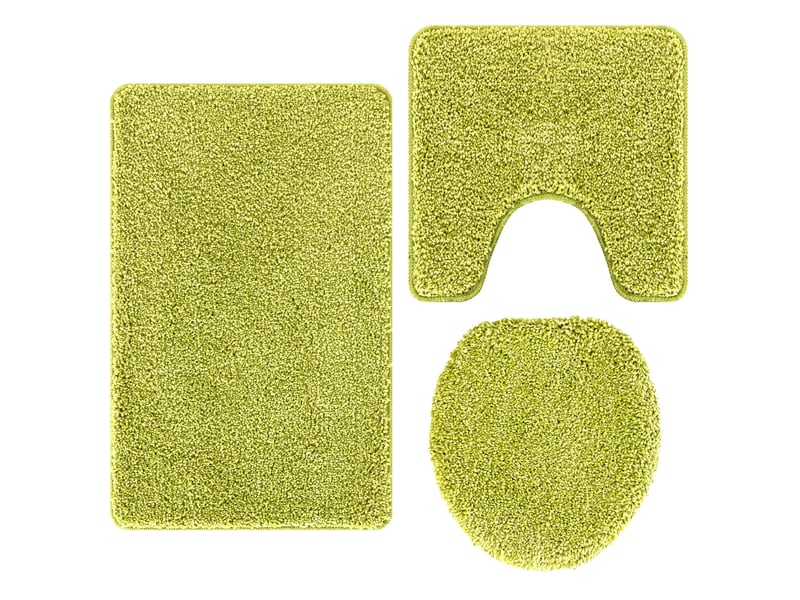  Ensemble de tapis de bain antidérapants 3 pc vert 50 x 80 cm pp cf64758  - Conforama A