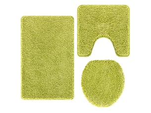 Ensemble de tapis de bain antidérapants 3 pc vert 50 x 80 cm pp cf64758
