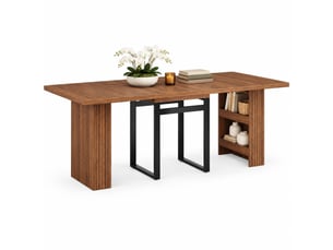 Table à manger extensible 120-200x80 cm mdf marron foncé avec rangement