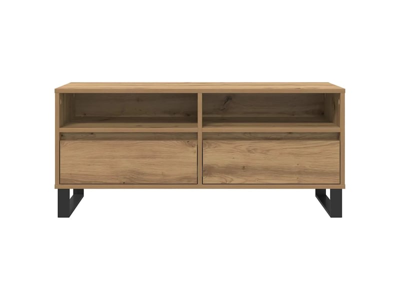  Meuble tv rectangulaire moderne avec tiroir et étagère 100 x 34,5 x 44,5 cm en bois chêne artisanal 02_0052746  - Conforama C