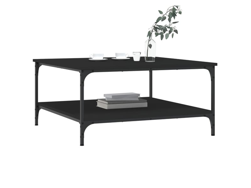  Table de chevet - table basse noir 80x80x40 cm bois d'ingénierie  - Conforama B