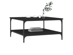 Table de chevet - table basse noir 80x80x40 cm bois d'ingénierie