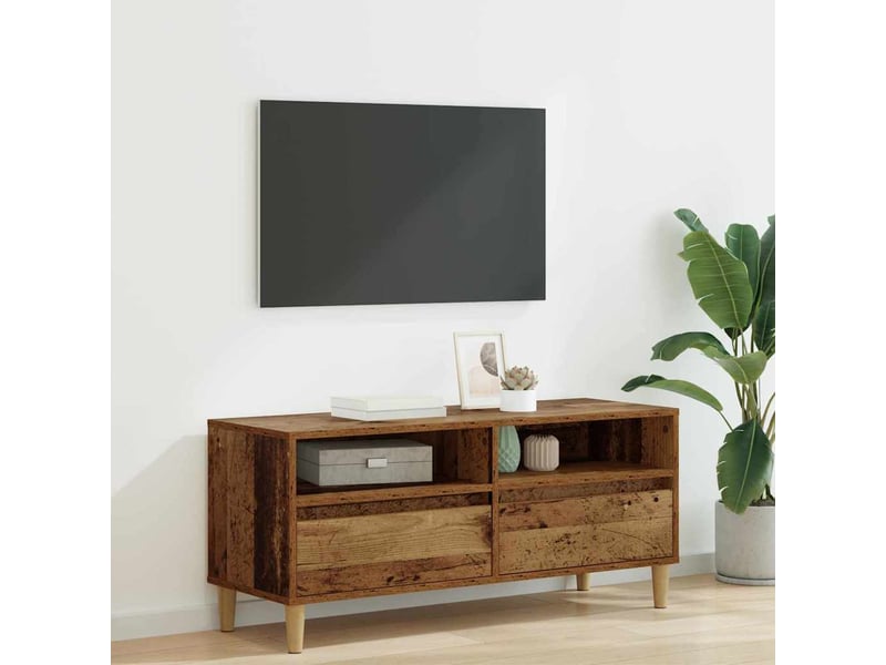  Meuble tv - banc tv - meuble de rangement 100 x 34,5 x 44,5 cm bois ancien bois d'ingénierie  - Conforama B