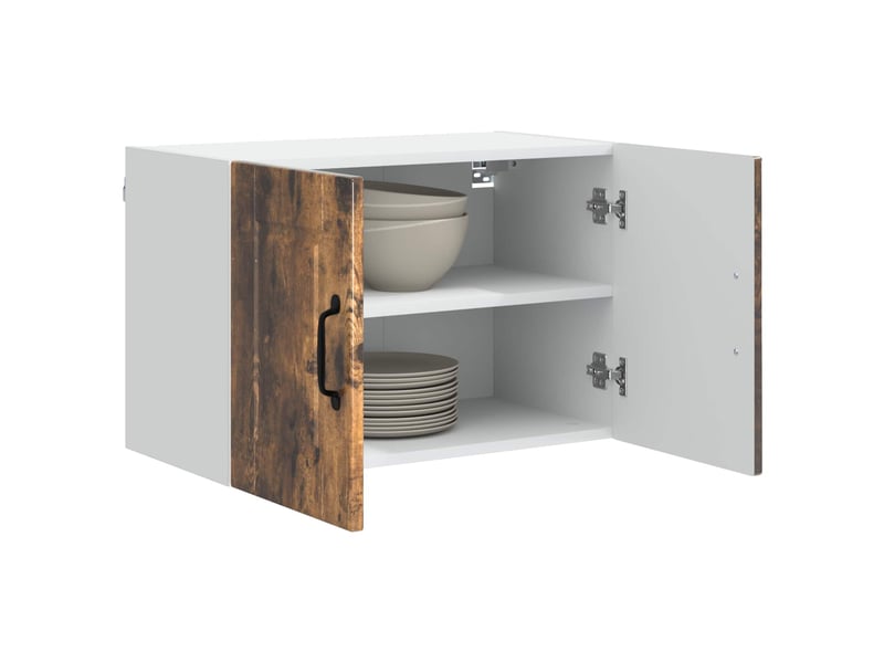 Meuble mural de cuisine | armoire de cuisine 2 pcs chêne fumé bois d'ingénierie shl3288 - Conforama C