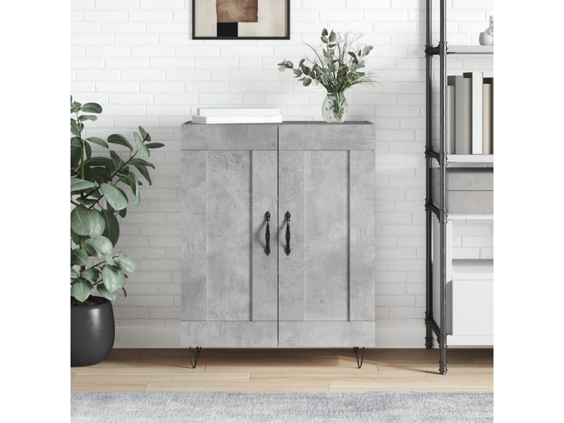  Buffet - bahut - meuble de rangement gris béton 69,5x34x90 cm bois d'ingénierie  - Conforama B