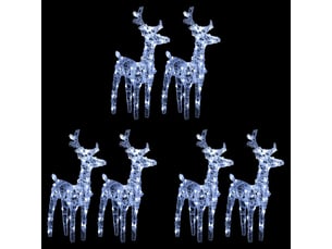 Rennes de noël 6 pcs 240 led blanc froid acrylique