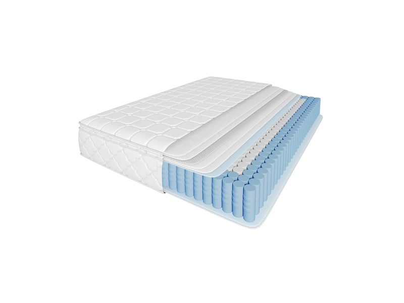  Couchage à ressorts ensachés 90x200 cm, 7 zones, fermeté h3, blanc  - Conforama A