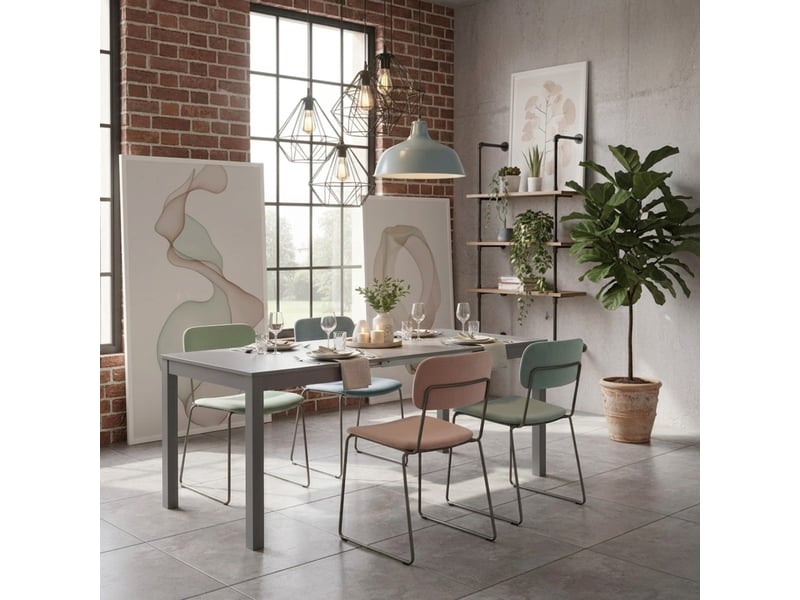 Table à manger extensible 130210 x 80 cm belfort - gris foncé - Conforama B