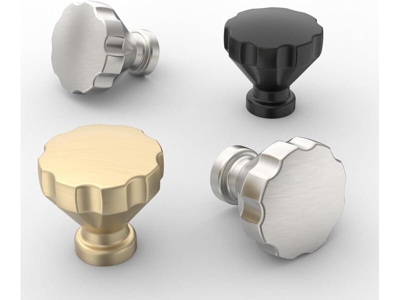  Furniware, jeu de 10 poignées de meuble, poignées de tiroir de couleur nickel satiné brossé, poignées pour meubles  - Conforama E