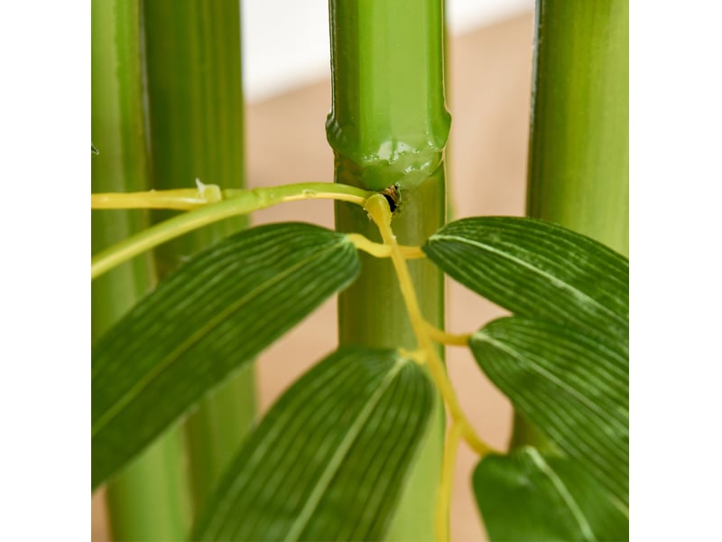  Bambou artificiel en pot 140 cm – vert – 780 feuilles en plastique, pot lesté, sans entretien facile  - Conforama E