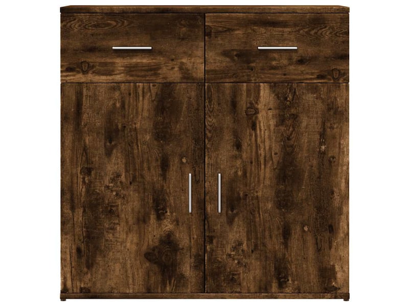  Buffets 2 pcs - bahut - meuble de rangement chêne fumé 79x38x80 cm bois d'ingénierie  - Conforama E