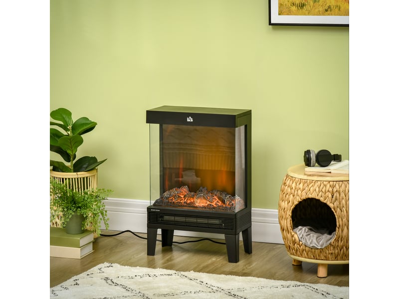  Cheminée électrique avec effet flamme led réglable, 1000 w2000 w, pour 15 à 20 m²  - Conforama D